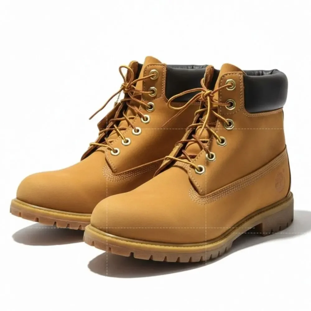Timberland Premium 6 Inch Waterproof Boots Men's Size 9.5 Wheat Nubuck Leather